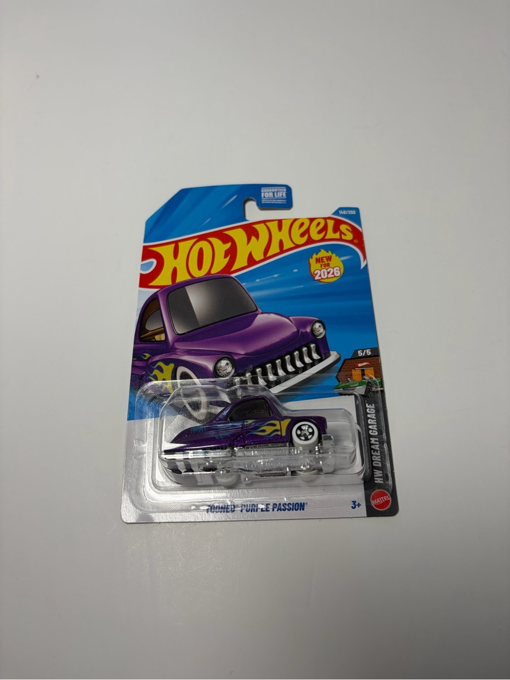 Hot Wheels Purple Passion Die-Cast Toy Car - Purple with Yellow & Green Flames